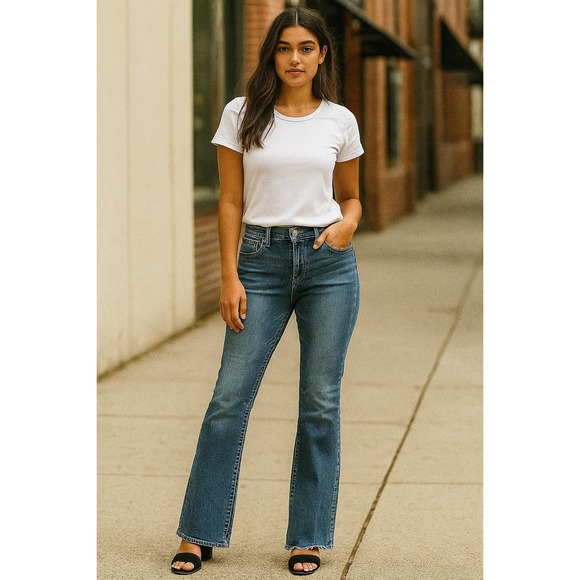 Lucky Brand Denim - Lucky Brand Sweet N Low Ankle Jeans Women Size 12 Medium Wash Flare‎ Leg